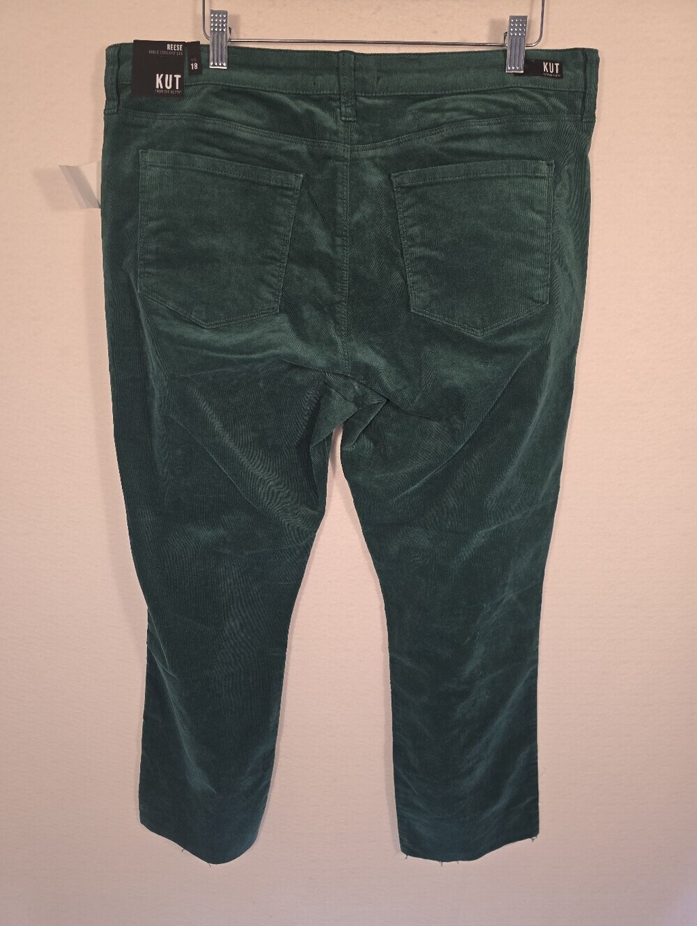 Kut From The Kloth REESE NWT Green Corduroy Raw Hem Fall casual Pants. Ladies 18 - Picture 11 of 13